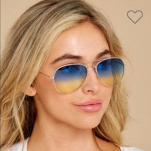 ONE LEFT Aviator Sunglasses - Blue/Yellow Tinted